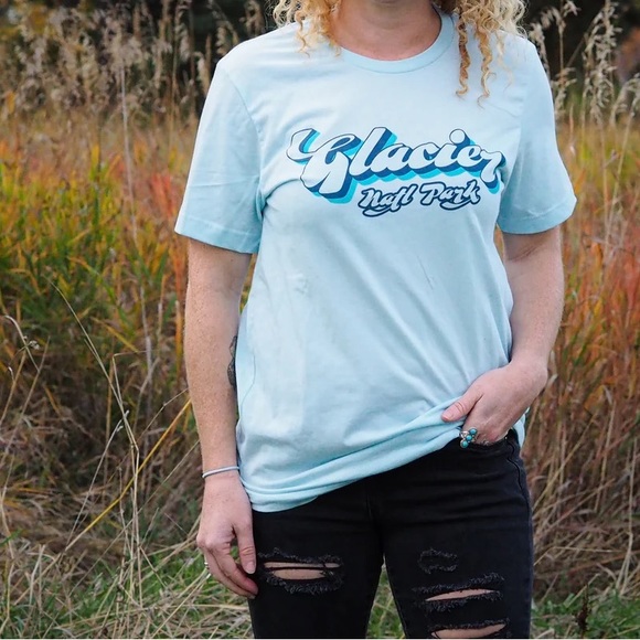 T-shirt Graphique Glacier National Park '77 - Manches Courtes Vert - Taille L (occasion)